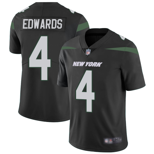 New York Jets Limited Black Youth Lac Edwards Alternate Jersey NFL Football #4 Vapor Untouchable->youth nfl jersey->Youth Jersey